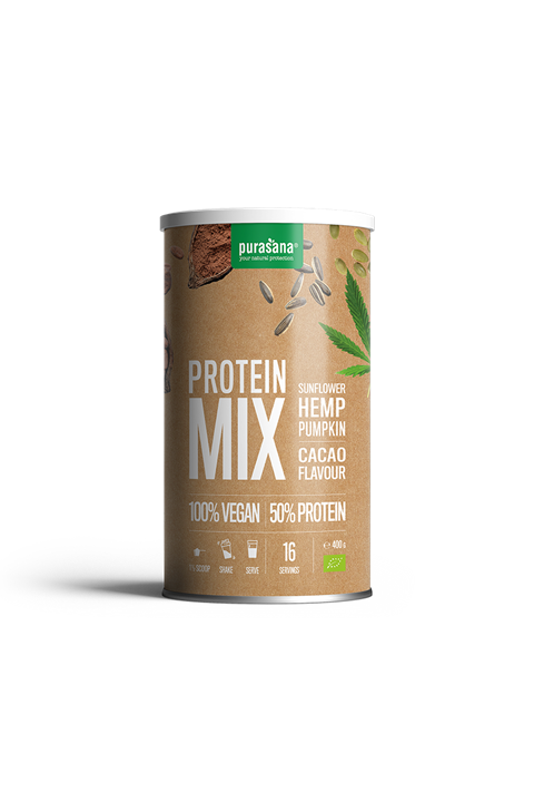 Vegan Protein zonnebloem, hennep & pompoen - cacao